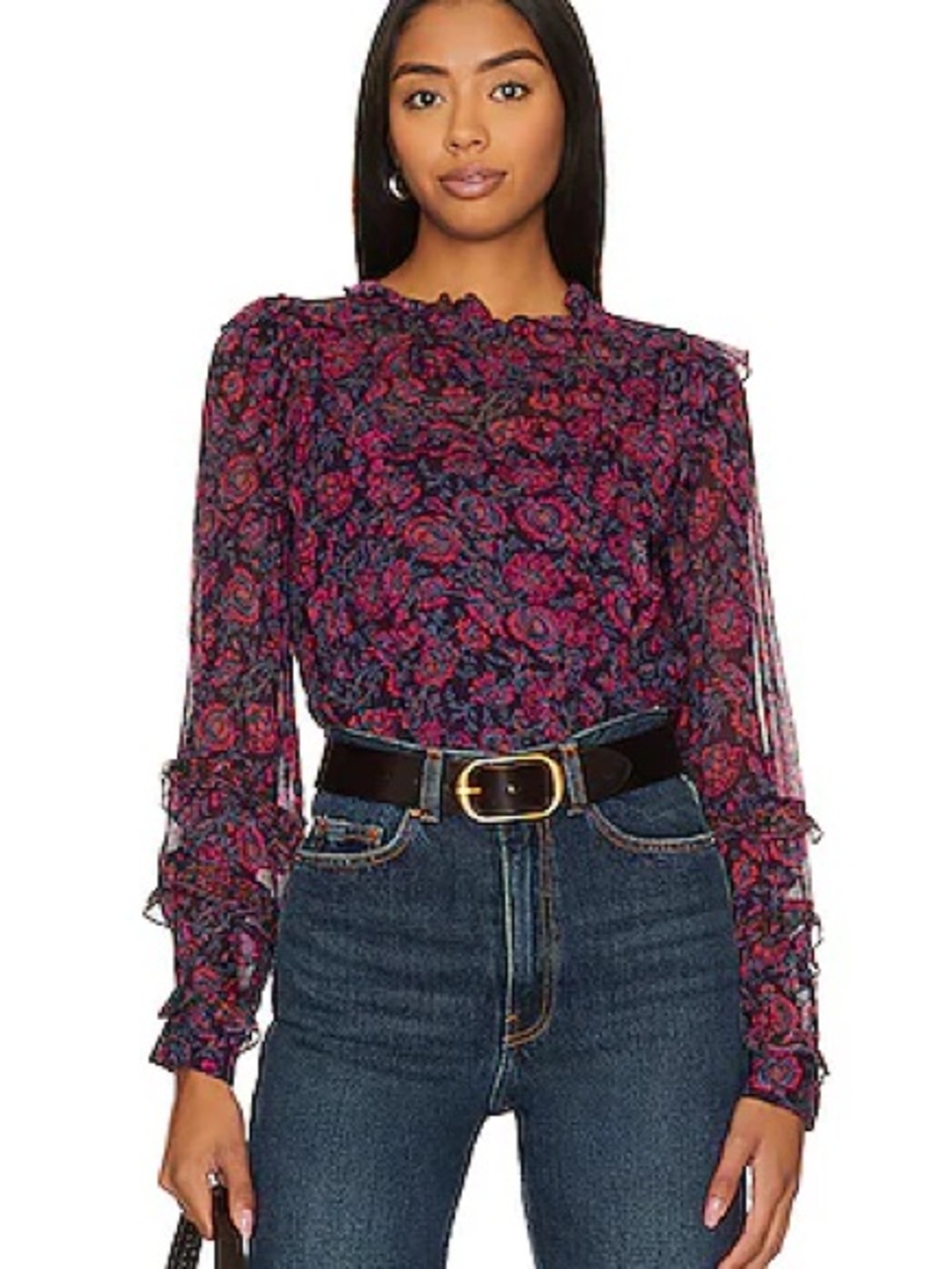 Cleobella Fiorella Blouse in Bordeaux Floral